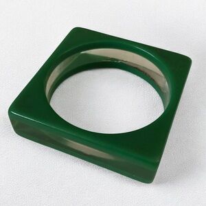 BOGO Vintage Forest Green Clear Square Resin Bracelet